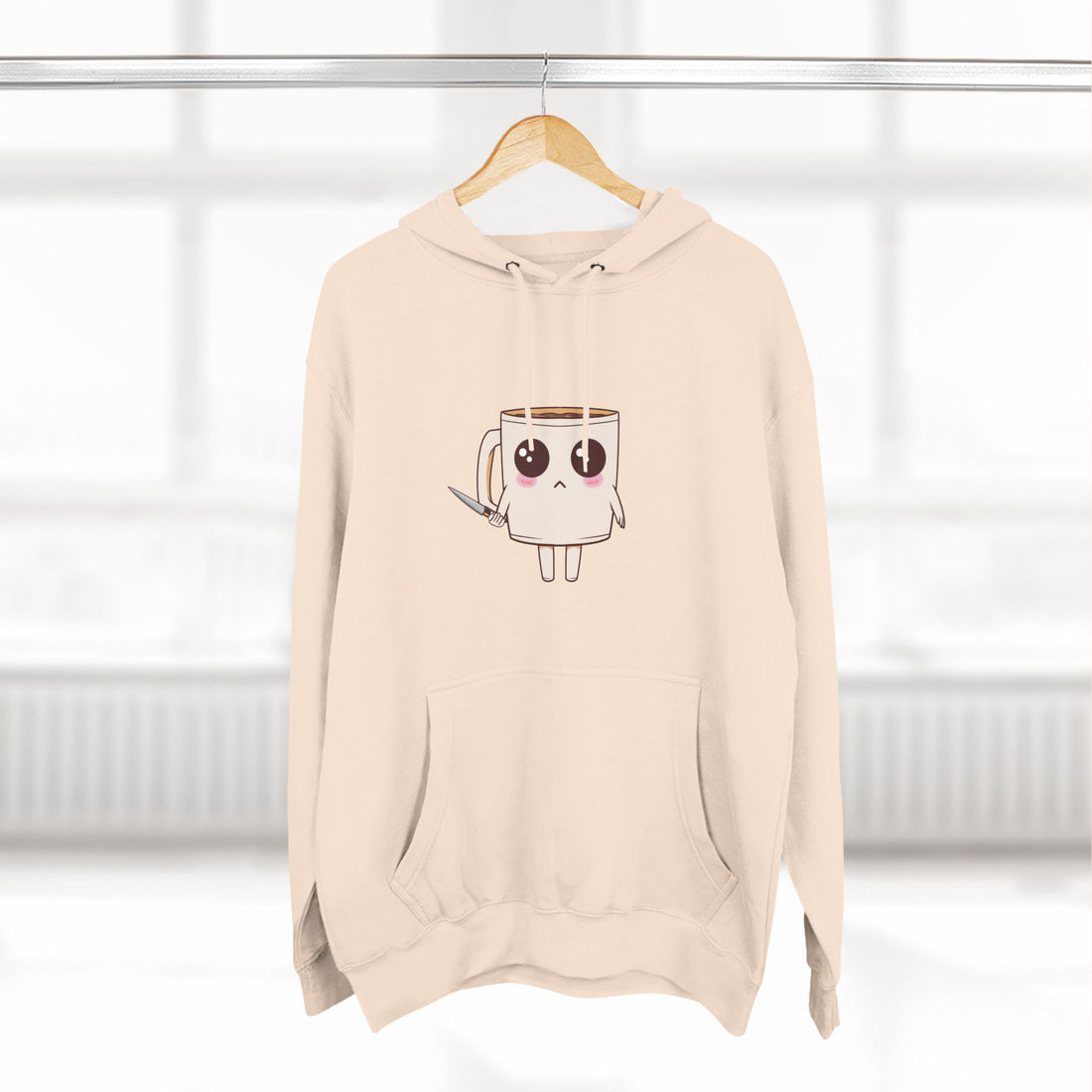 Lil' Latte Kohi - Cute Cartoon Coffee with knife Hoodie