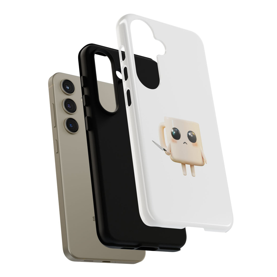 Lil' Latte Kohi - Cute Cartoon Coffee with knife Phone Cases