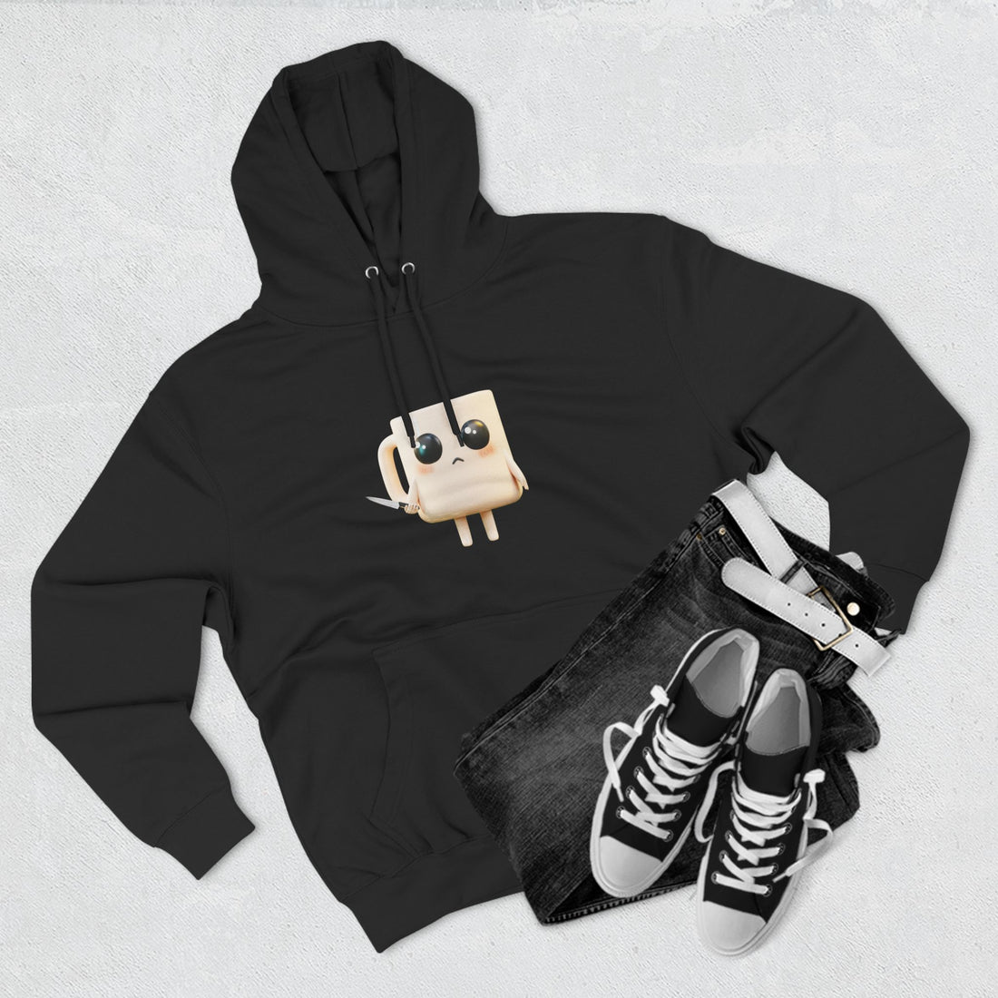 Lil' Latte Kohi - Cute Cartoon Coffee with knife Hoodie