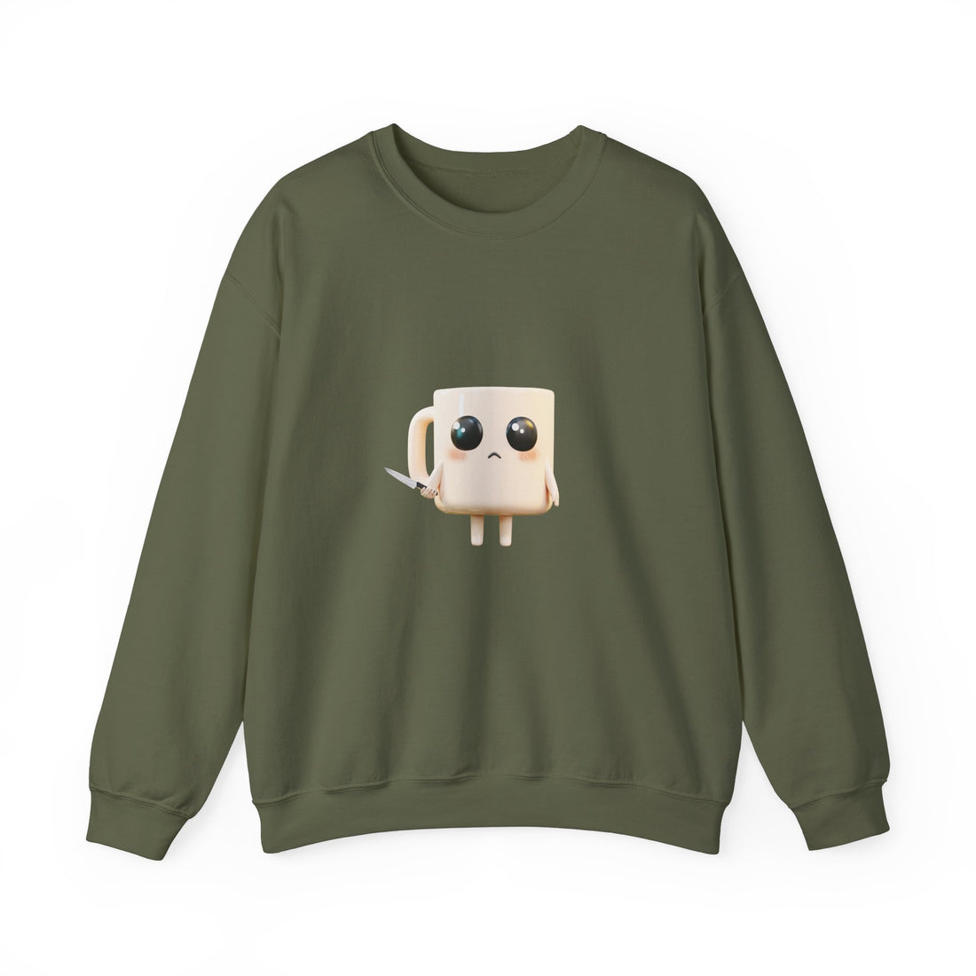 Lil' Latte Kohi - Cute Cartoon Coffee with knife Sweatshirt