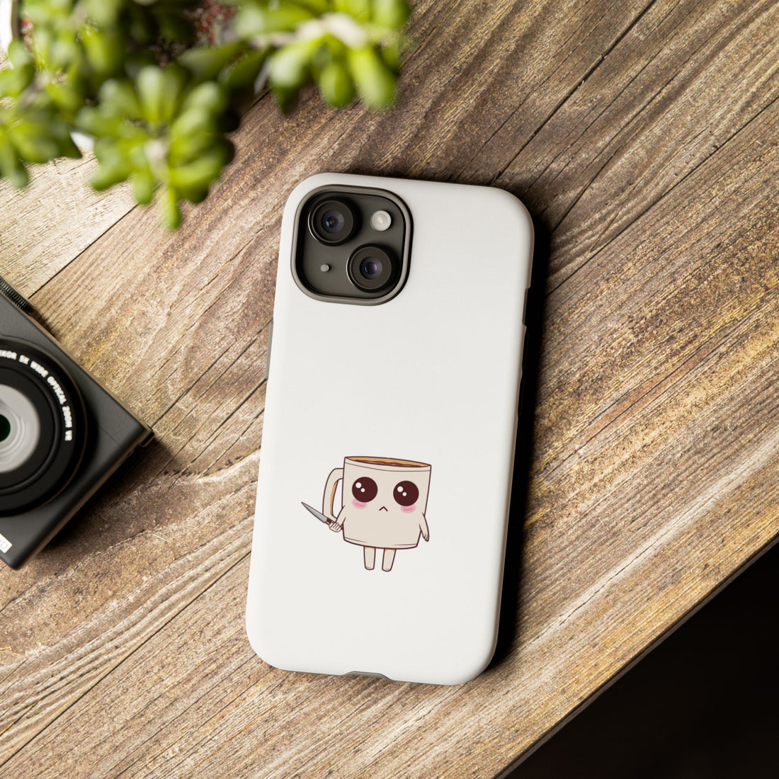 Lil' Latte Kohi - Cute Cartoon Coffee with knife Phone Cases