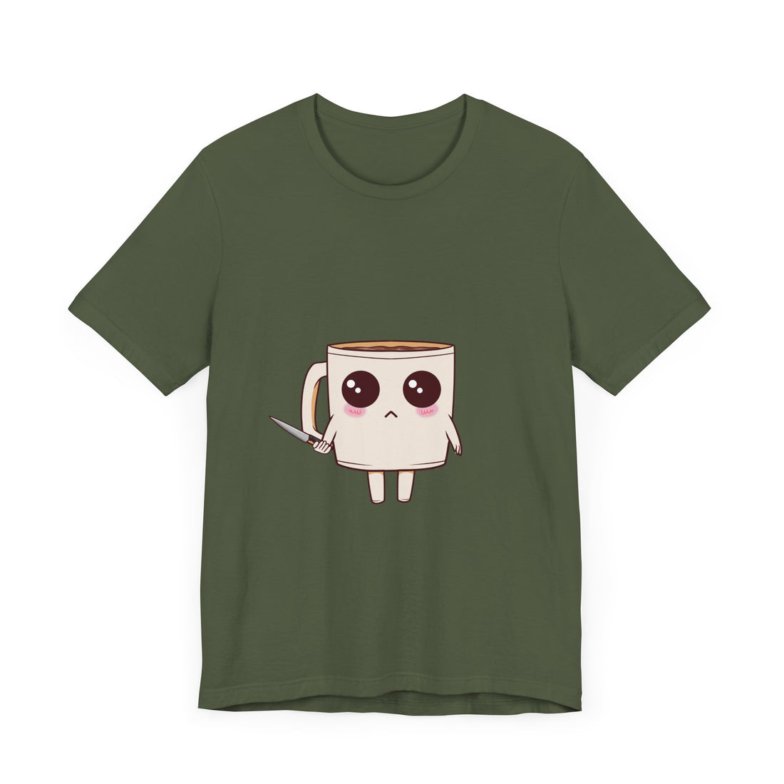 Lil' Latte Kohi - Cute Cartoon Coffee with knife T-Shirt