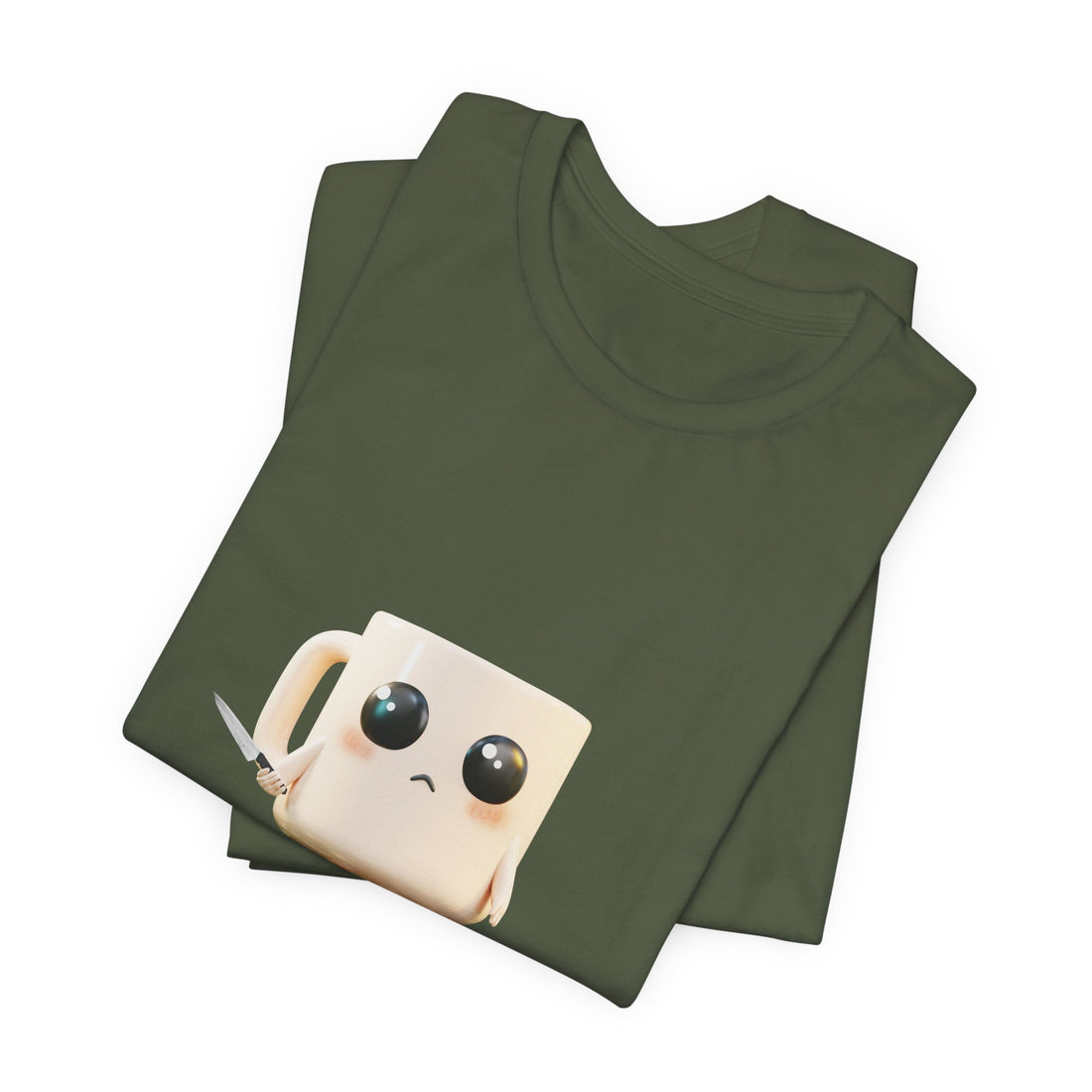 Lil' Latte Kohi - Cute Cartoon Coffee with knife T-Shirt