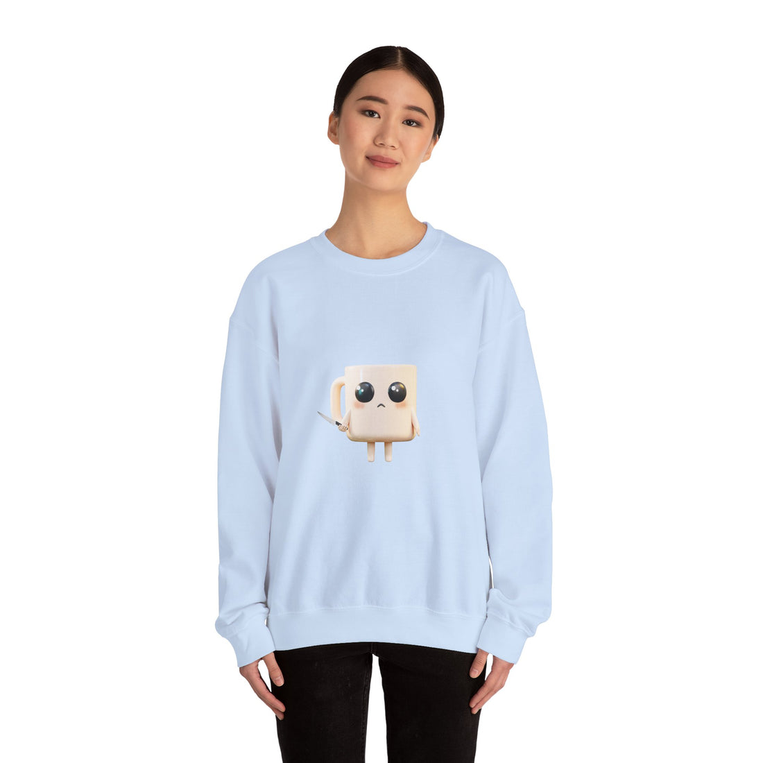 Lil' Latte Kohi - Cute Cartoon Coffee with knife Sweatshirt