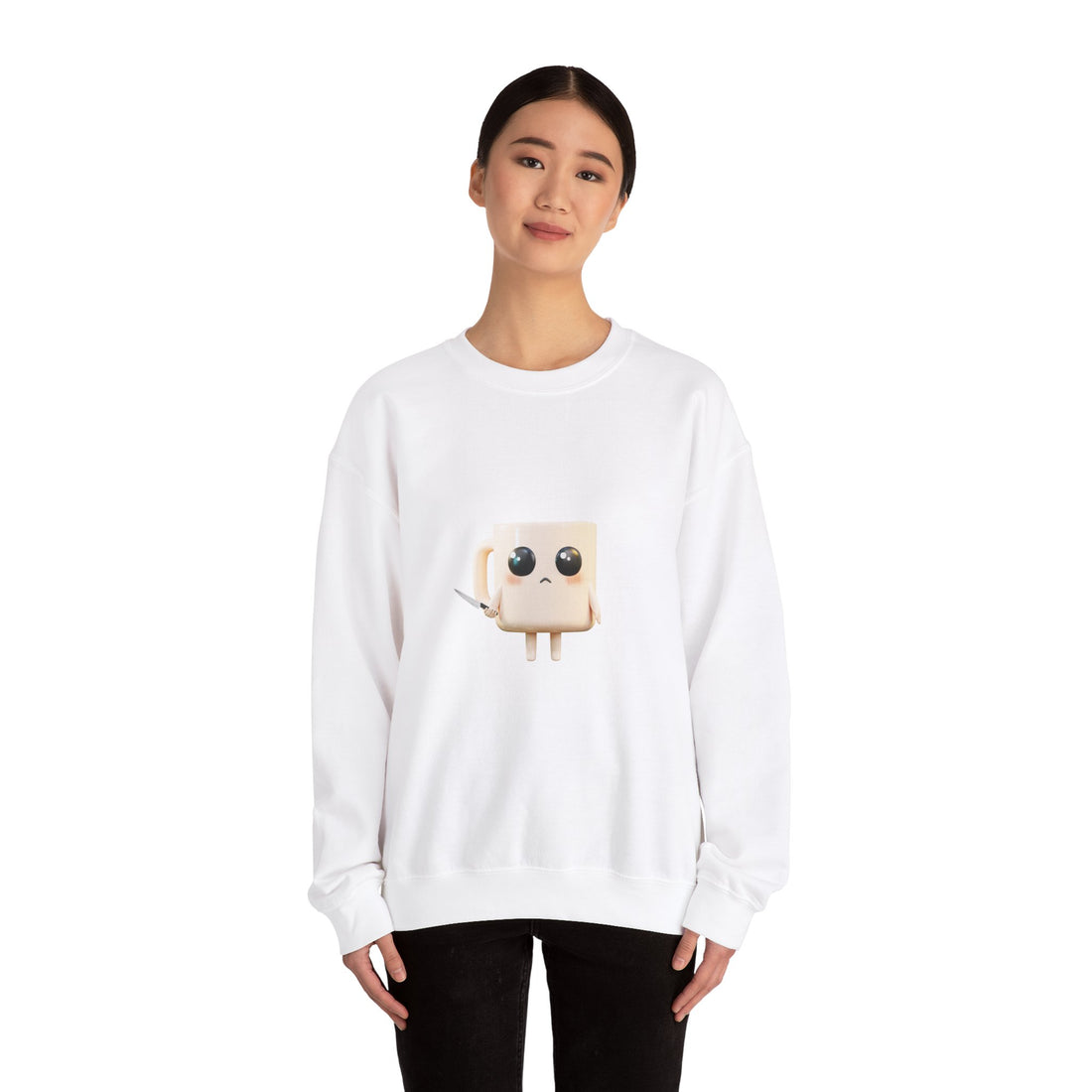 Lil' Latte Kohi - Cute Cartoon Coffee with knife Sweatshirt