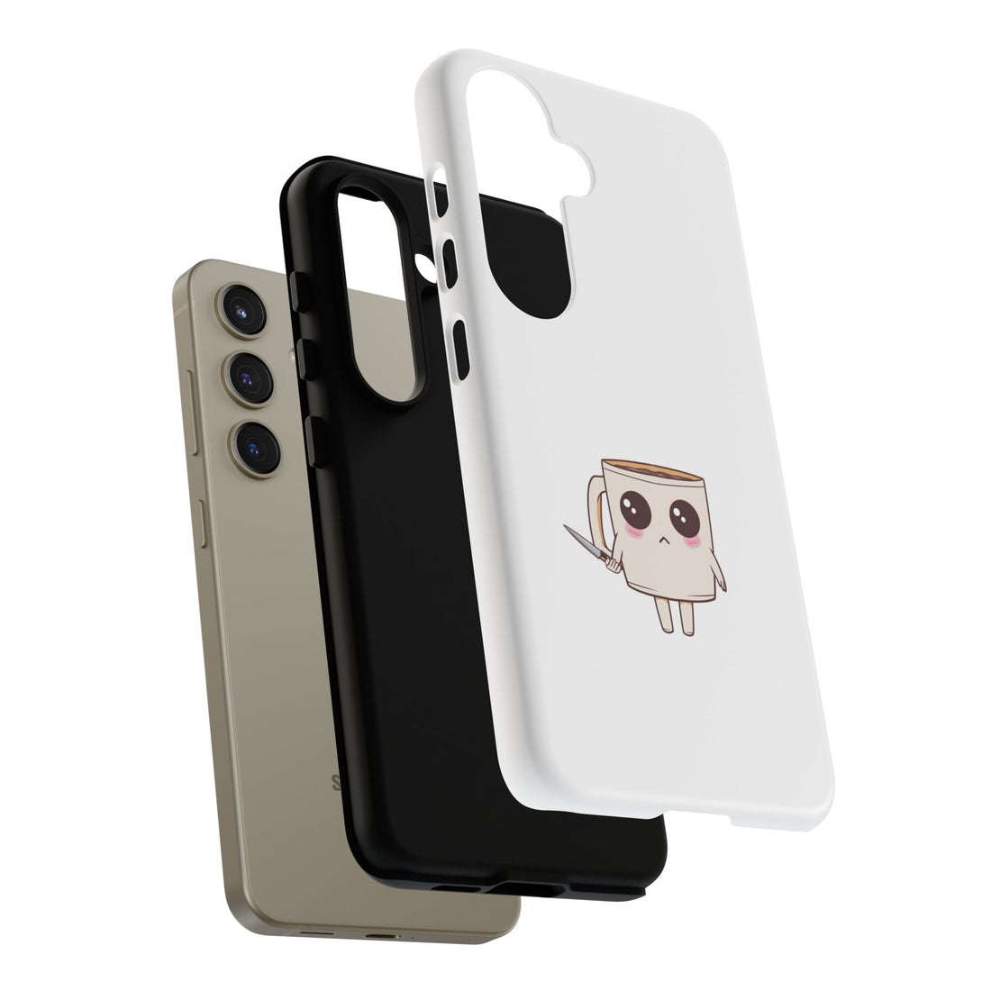 Lil' Latte Kohi - Cute Cartoon Coffee with knife Phone Cases