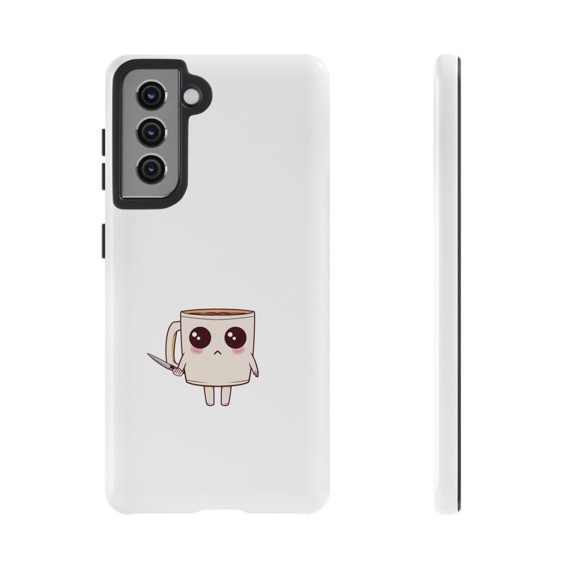 Lil' Latte Kohi - Cute Cartoon Coffee with knife Phone Cases