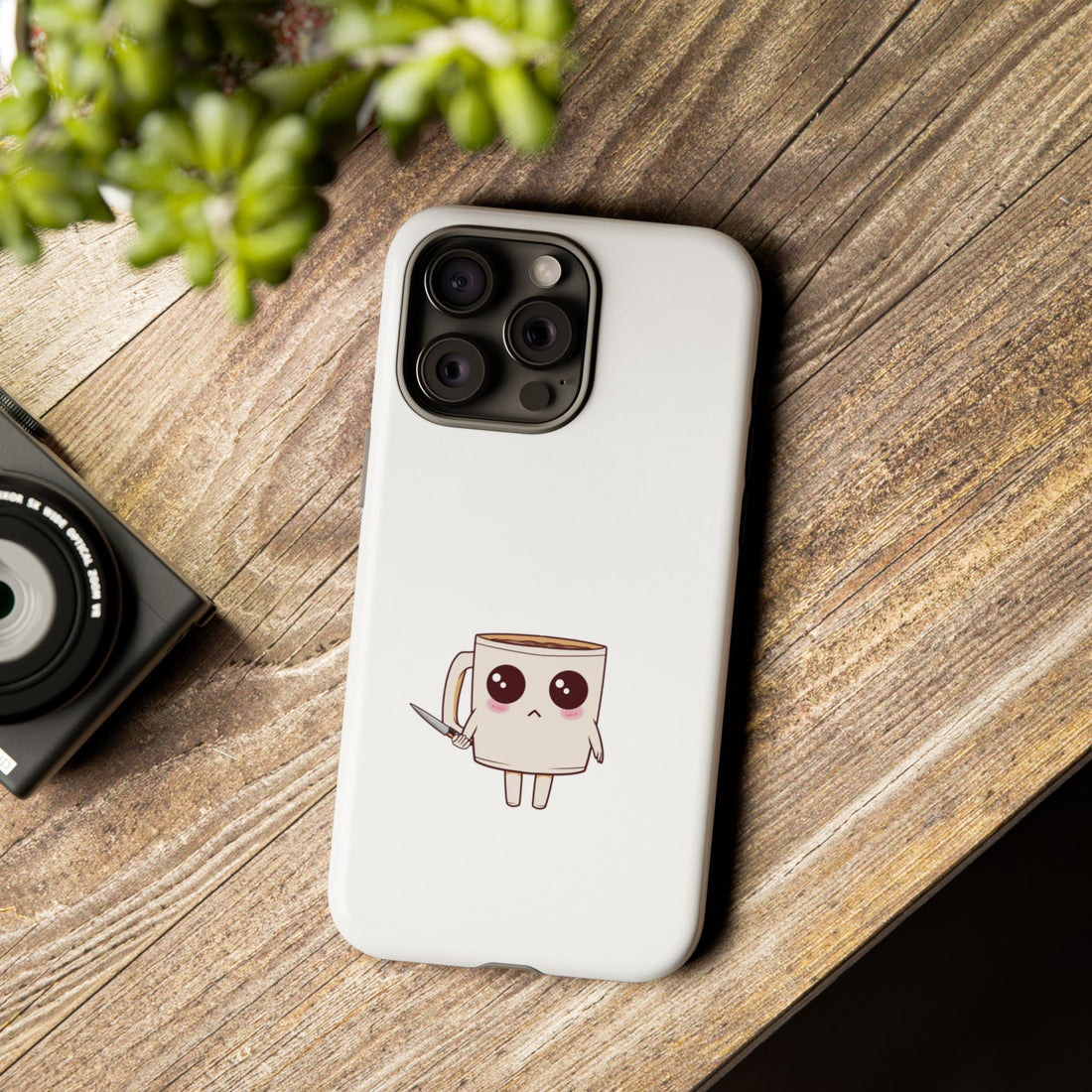 Lil' Latte Kohi - Cute Cartoon Coffee with knife Phone Cases