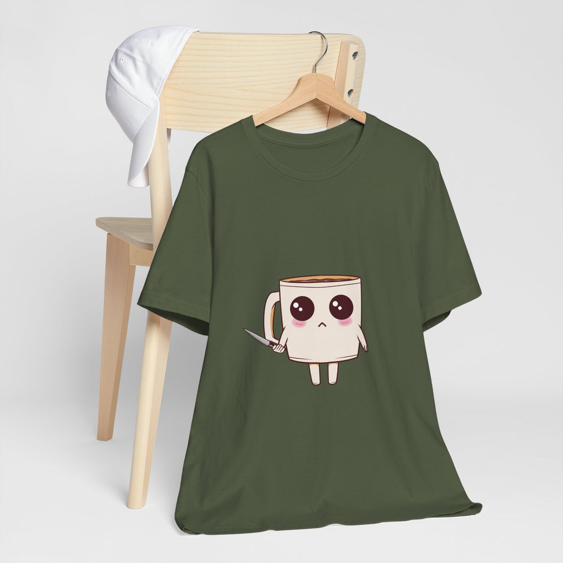 Lil' Latte Kohi - Cute Cartoon Coffee with knife T-Shirt