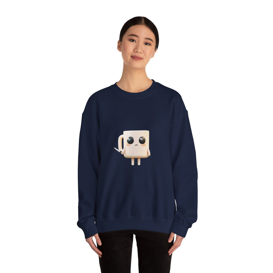 Lil' Latte Kohi - Cute Cartoon Coffee with knife Sweatshirt