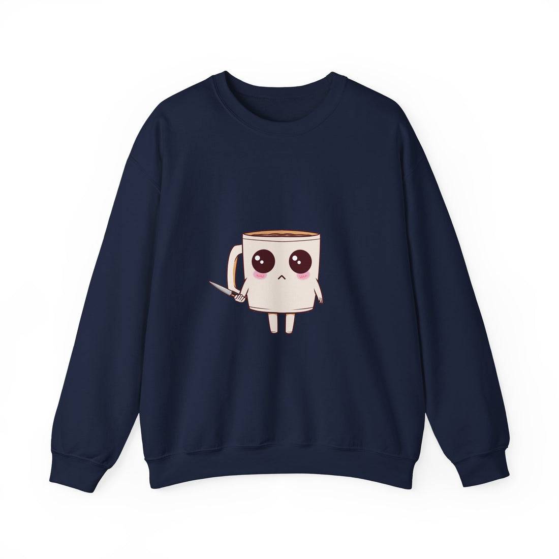 Lil' Latte Kohi - Cute Cartoon Coffee with knife Sweatshirt