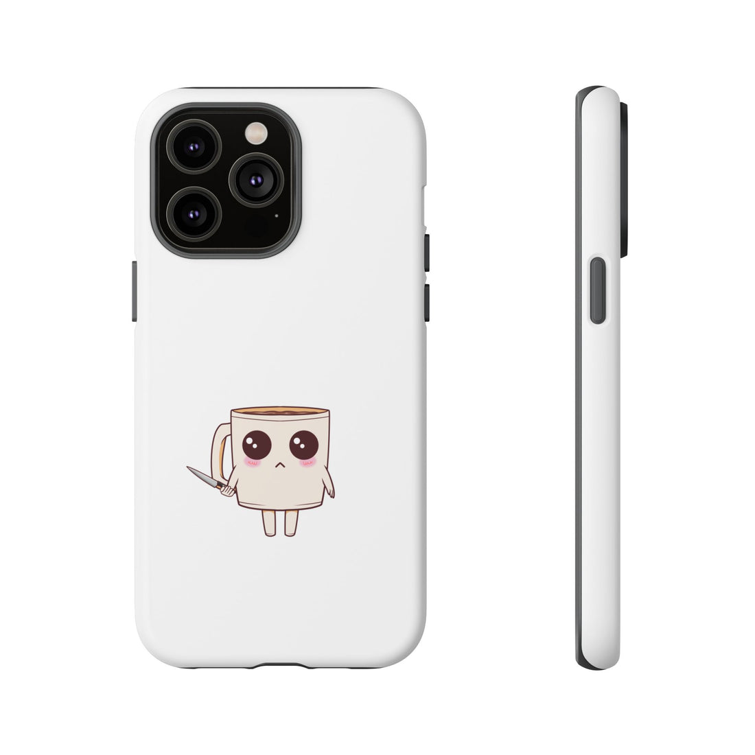 Lil' Latte Kohi - Cute Cartoon Coffee with knife Phone Cases