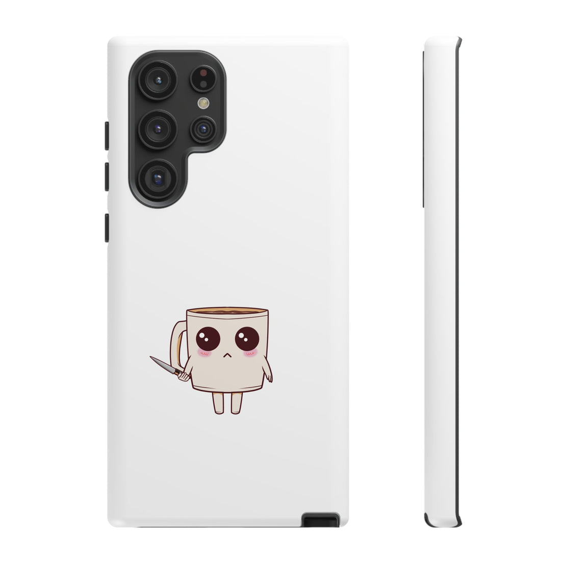 Lil' Latte Kohi - Cute Cartoon Coffee with knife Phone Cases