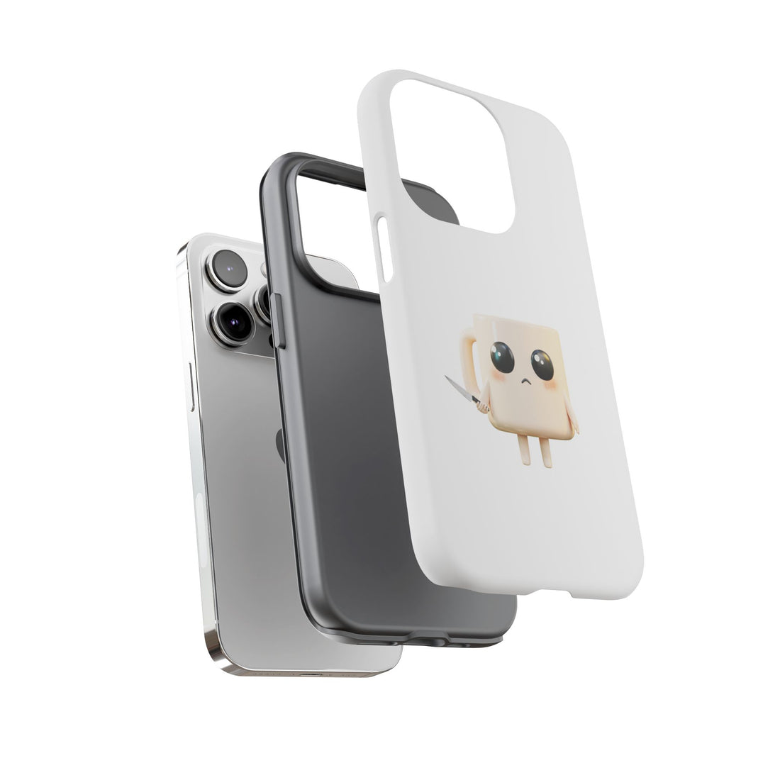 Lil' Latte Kohi - Cute Cartoon Coffee with knife Phone Cases