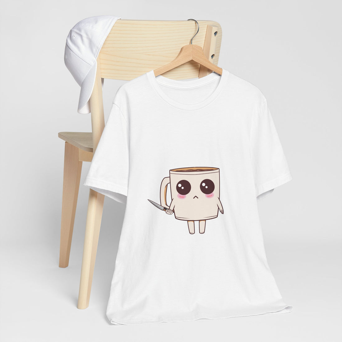 Lil' Latte Kohi - Cute Cartoon Coffee with knife T-Shirt