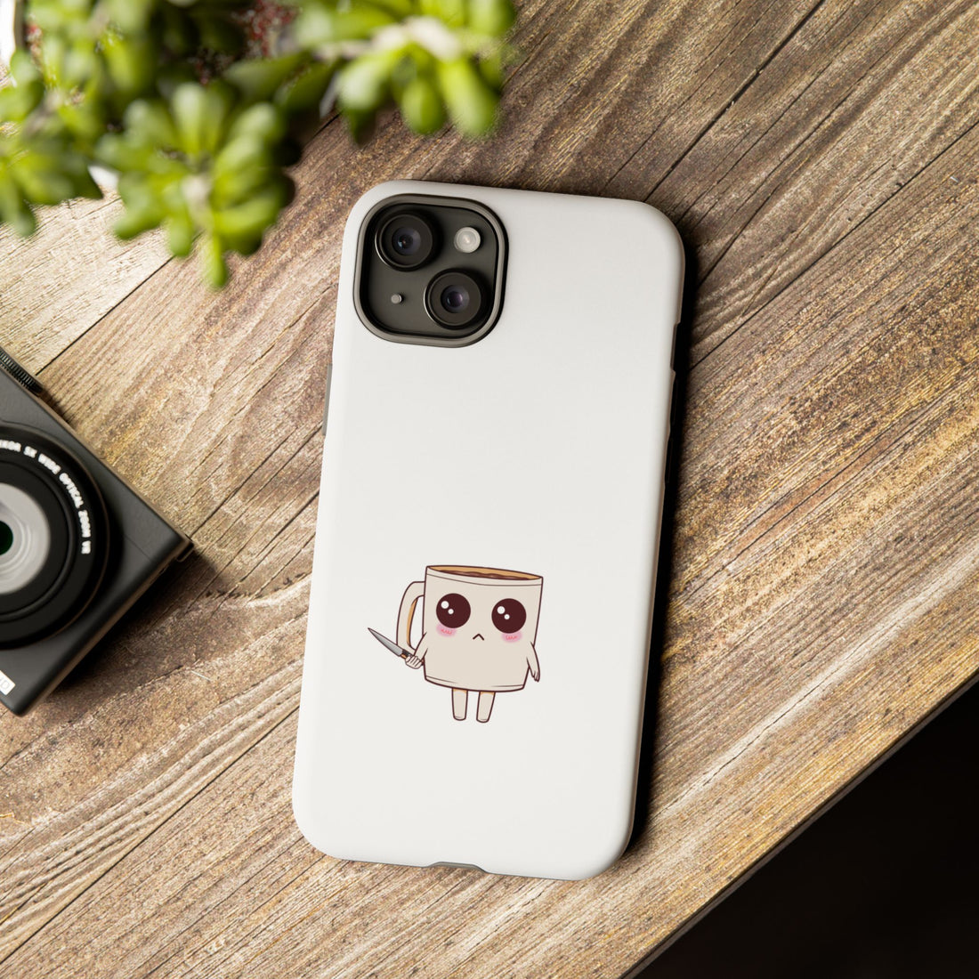 Lil' Latte Kohi - Cute Cartoon Coffee with knife Phone Cases