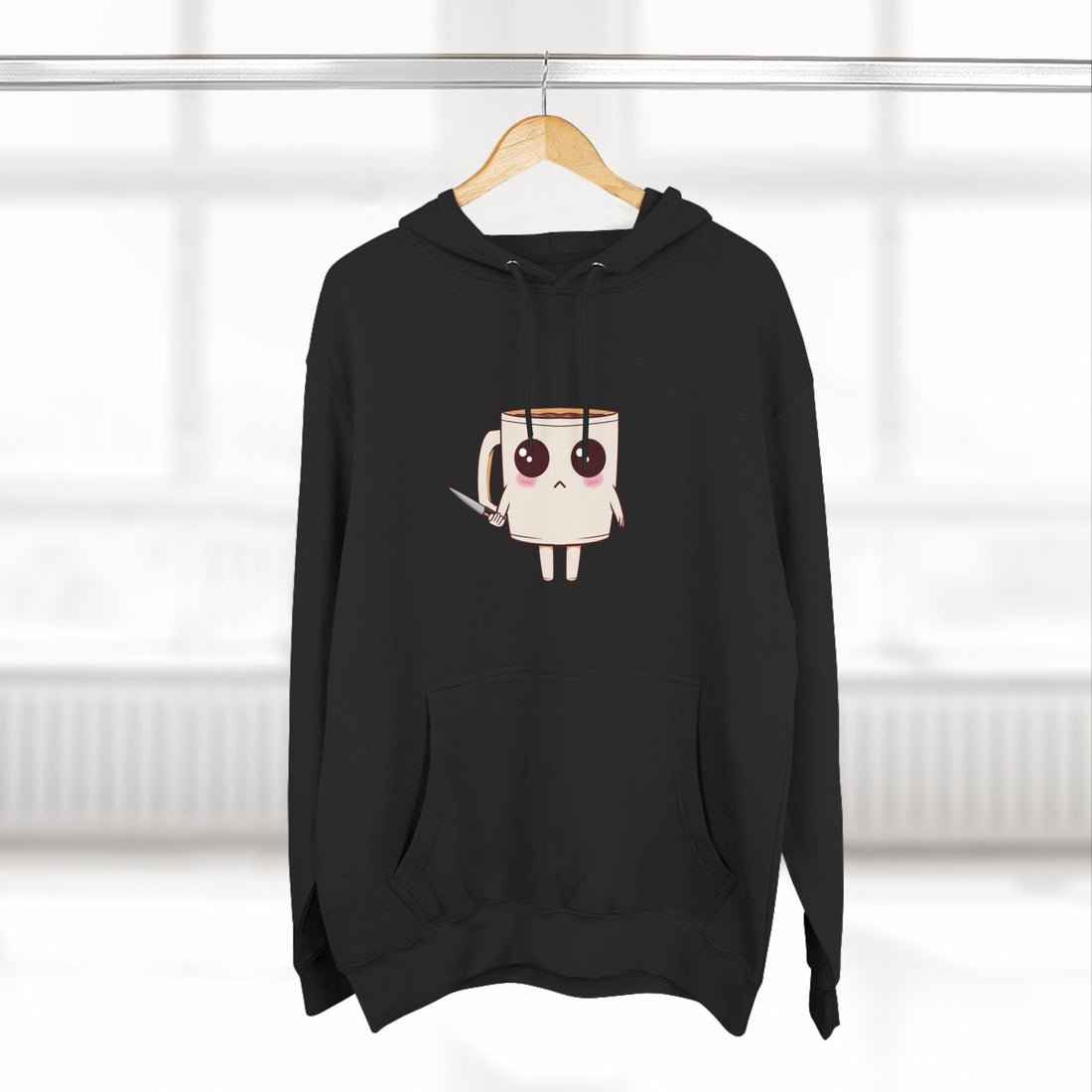 Lil' Latte Kohi - Cute Cartoon Coffee with knife Hoodie