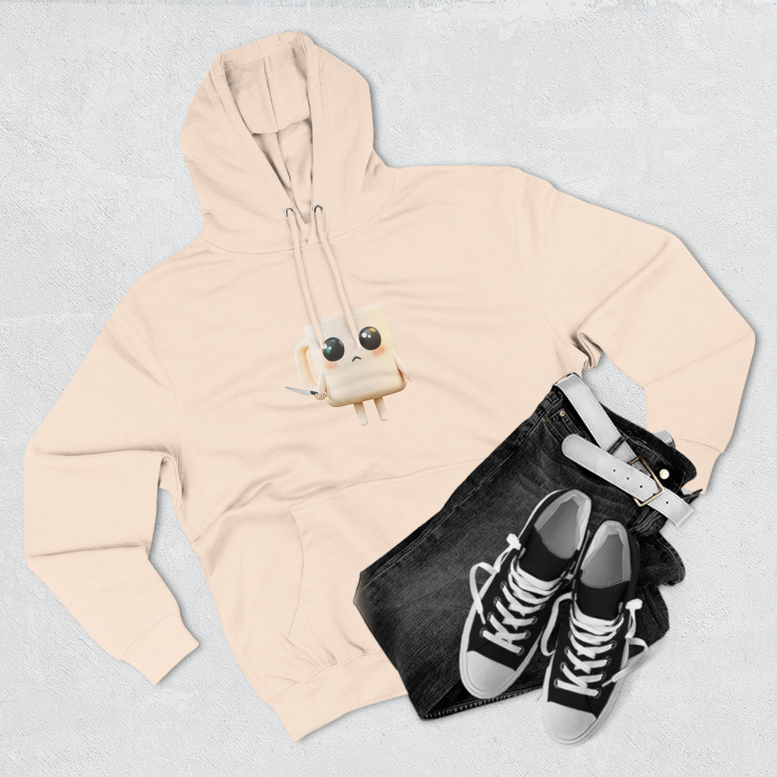 Lil' Latte Kohi - Cute Cartoon Coffee with knife Hoodie