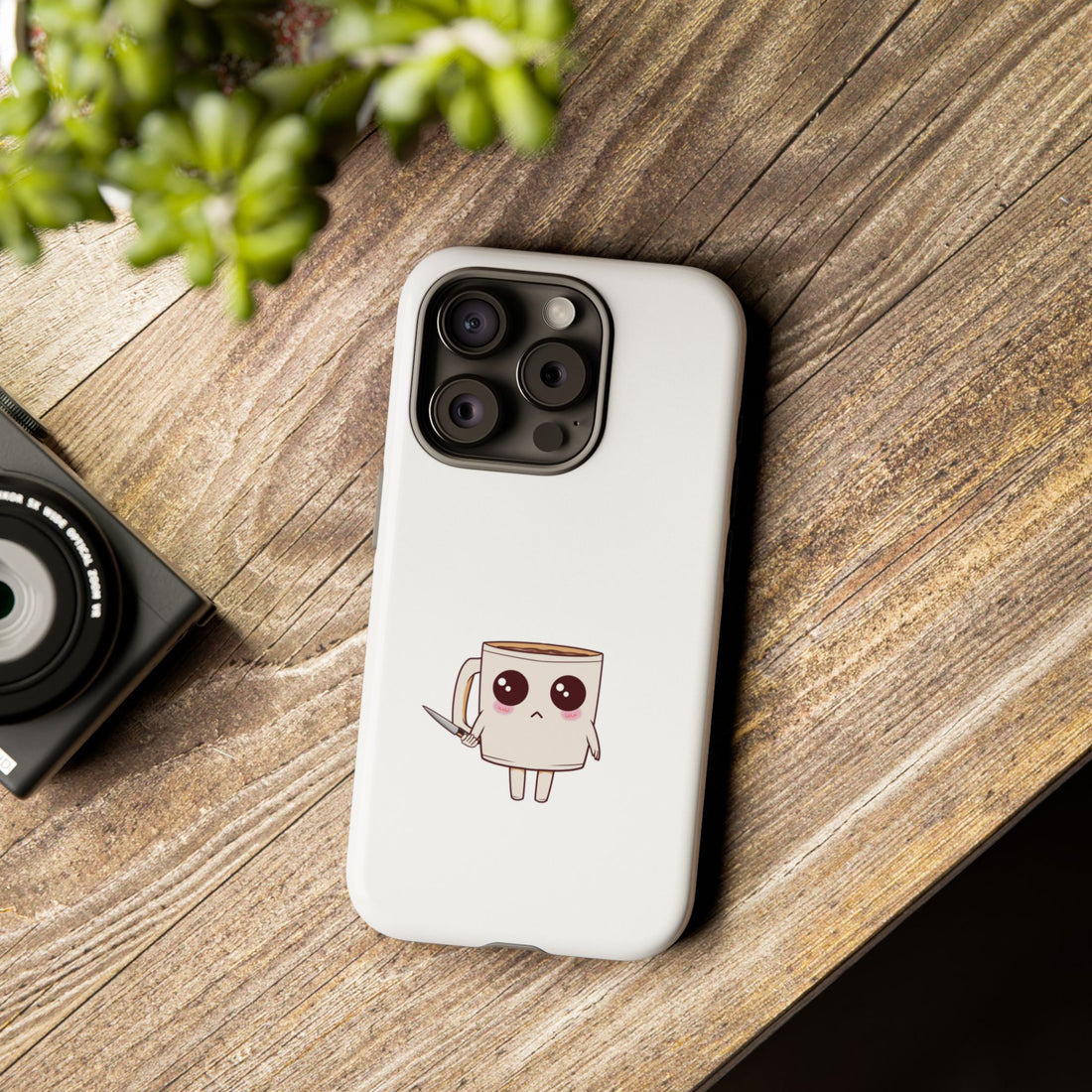 Lil' Latte Kohi - Cute Cartoon Coffee with knife Phone Cases