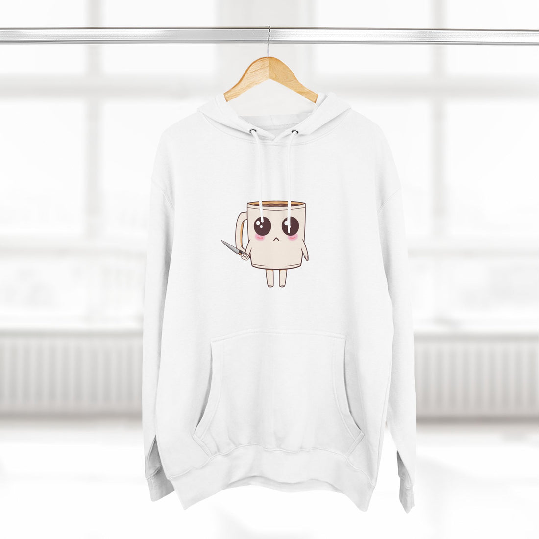 Lil' Latte Kohi - Cute Cartoon Coffee with knife Hoodie