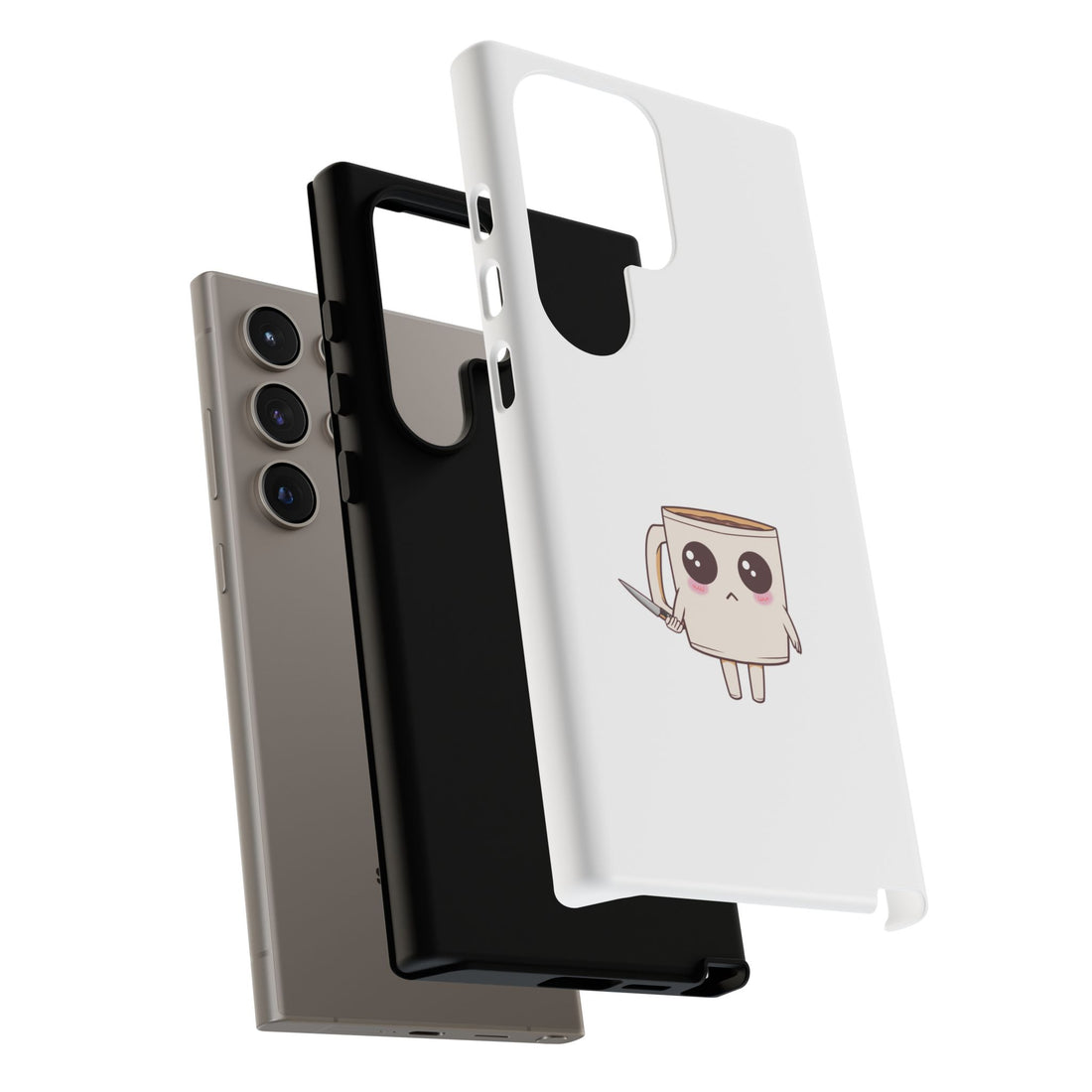 Lil' Latte Kohi - Cute Cartoon Coffee with knife Phone Cases