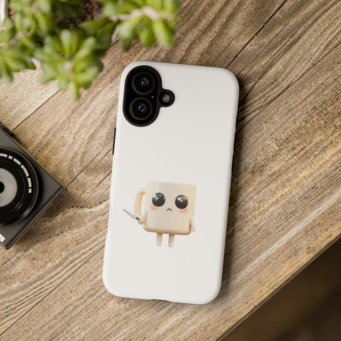 Lil' Latte Kohi - Cute Cartoon Coffee with knife Phone Cases