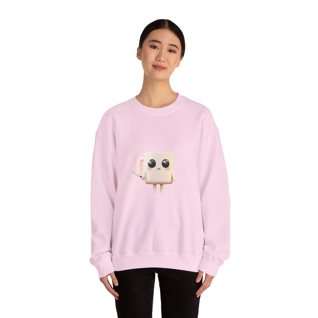 Lil' Latte Kohi - Cute Cartoon Coffee with knife Sweatshirt